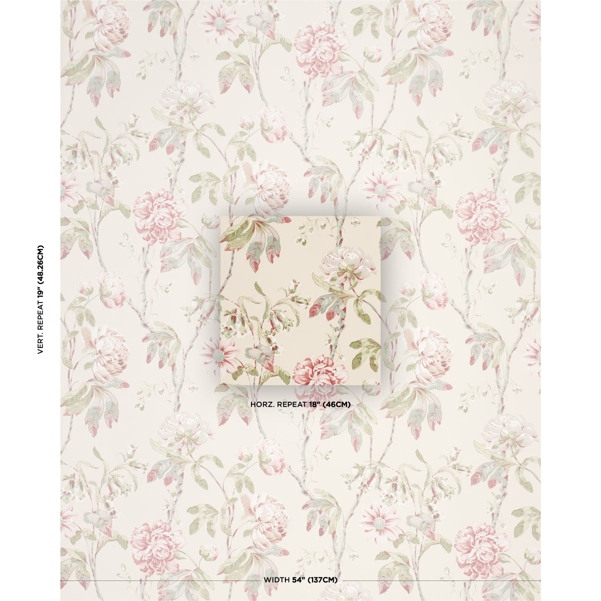 Daydream Wallpaper in pink color - pattern number 5011404 - by Schumacher in the Perennial Favorites collection