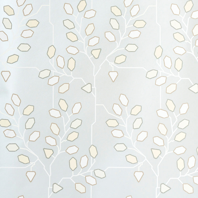 Tumble Weed wallpaper in silver white color - pattern number 5011421 - by Schumacher in the Espalier by Neisha Crosland collection