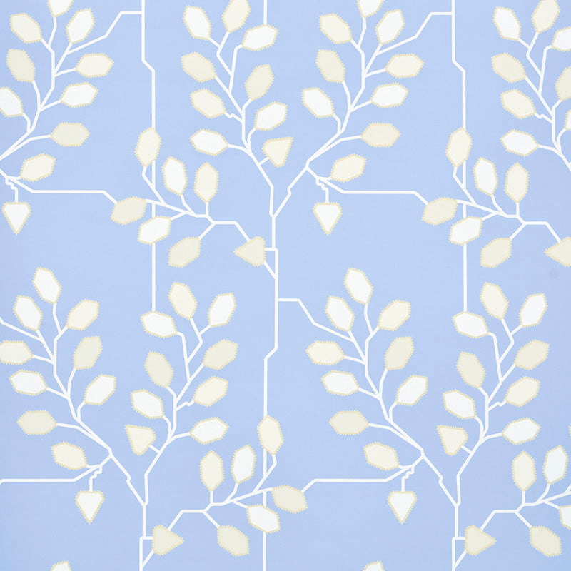 Tumble Weed wallpaper in bluebell color - pattern number 5011422 - by Schumacher in the Espalier by Neisha Crosland collection