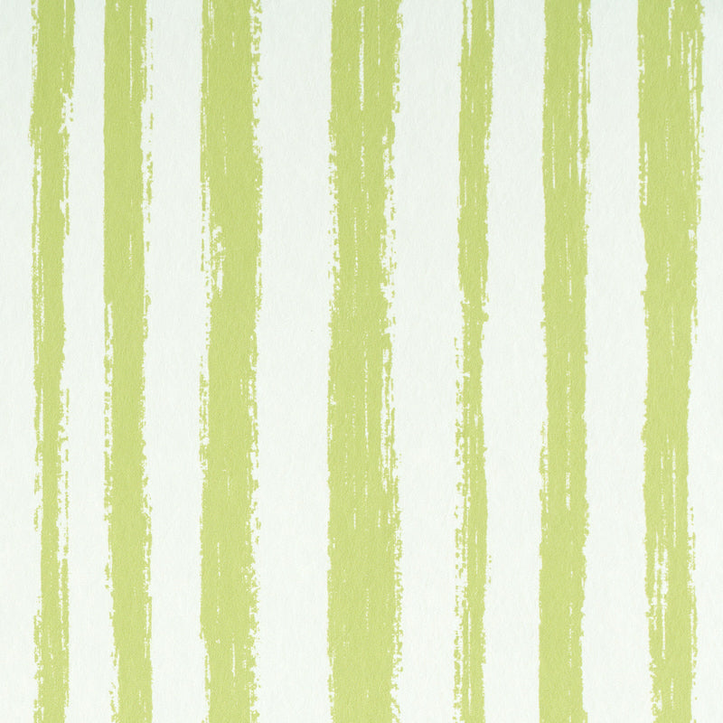 Sketched Stripe wallpaper in green color - pattern number 5011542 - by Schumacher in the Stripe Wallcovering Collection collection