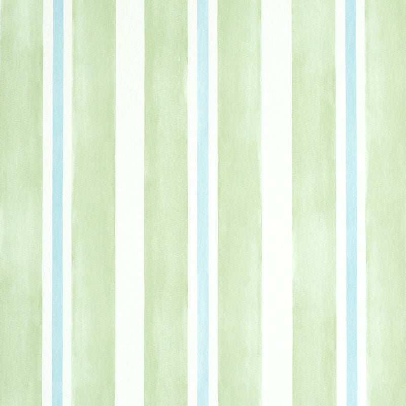 Watercolor Stripe wallpaper in leaf color - pattern number 5011570 - by Schumacher in the Stripe Wallcovering Collection collection