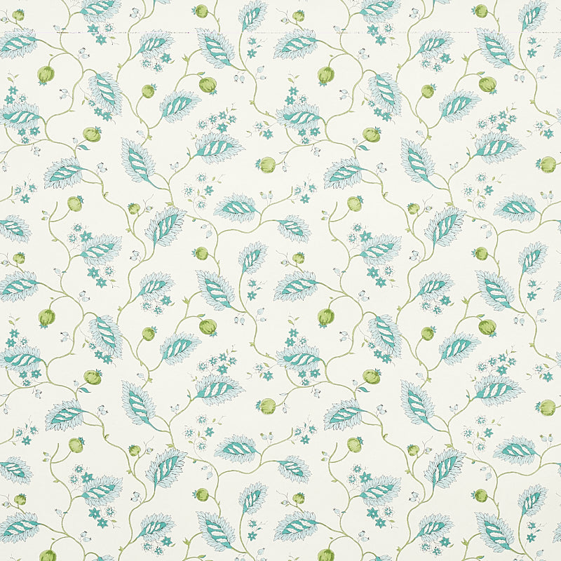 Maryam Vine wallpaper in peacock color - pattern number 5011600 - by Schumacher in the Jacaranda collection