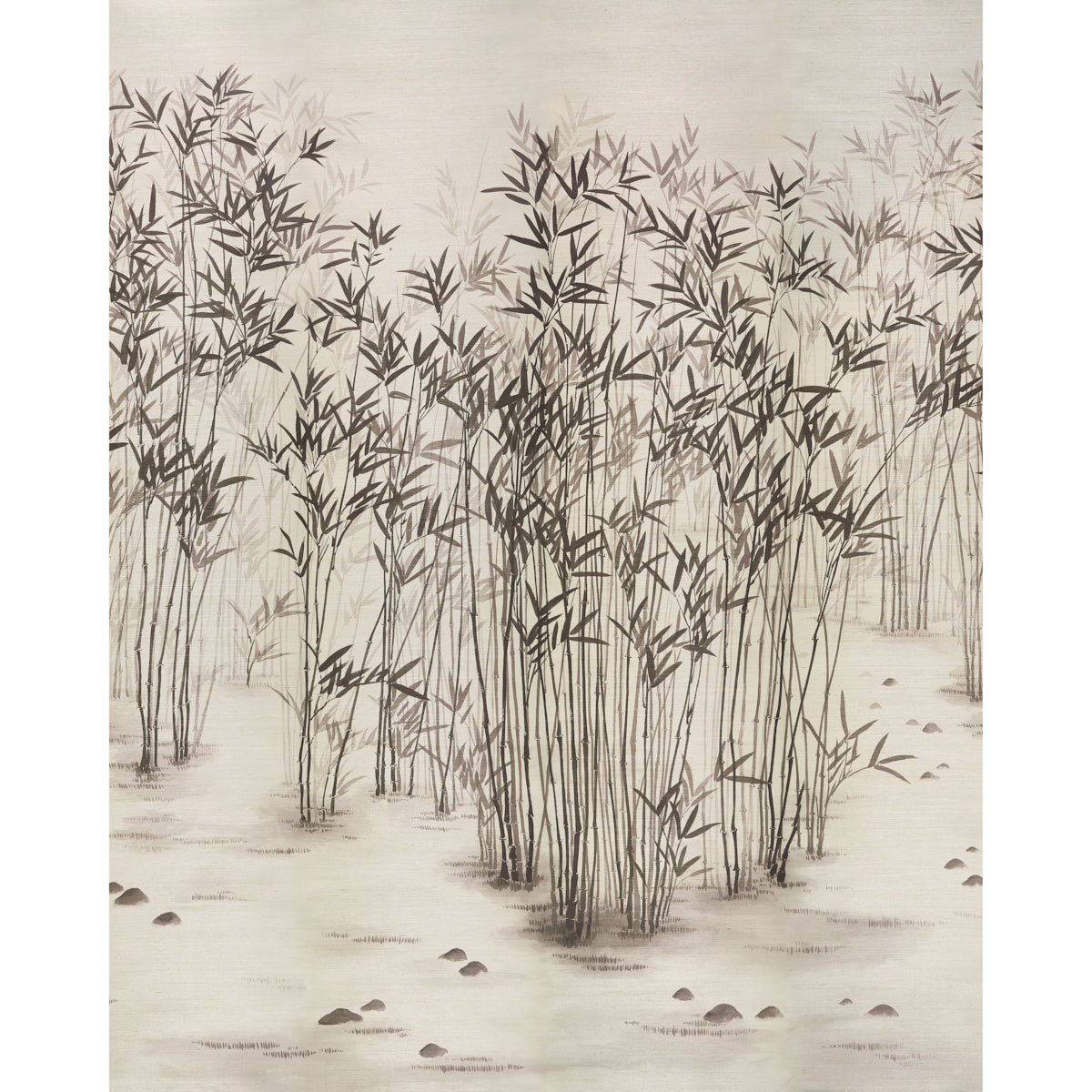 Kanji Sisal Panel Set wallpaper in ink color - pattern number 5011780 - by Schumacher in the Perennial Favorites collection