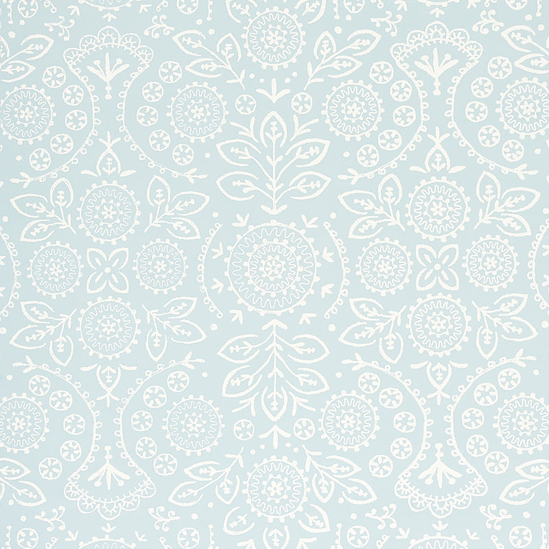 Tiana wallpaper in sky color - pattern number 5011840 - by Schumacher in the Bohemia collection
