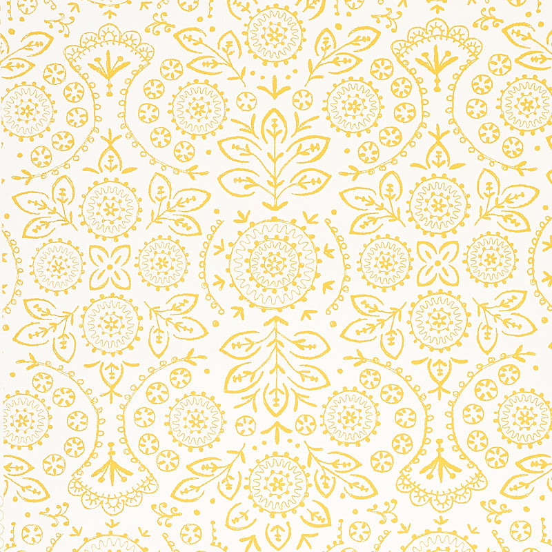 Tiana wallpaper in yellow color - pattern number 5011842 - by Schumacher in the Bohemia collection