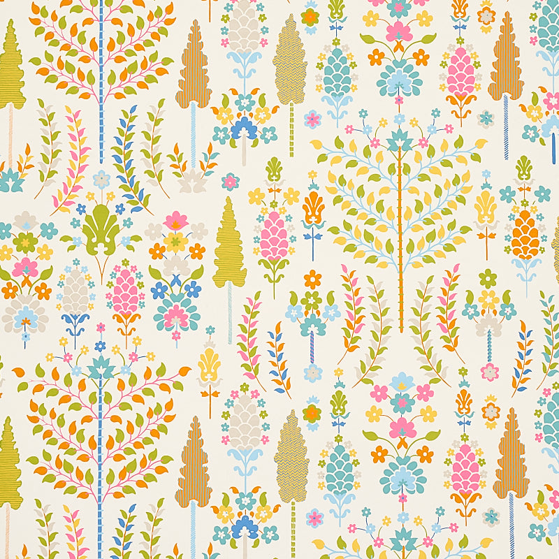Desna wallpaper in multi color - pattern number 5011851 - by Schumacher in the Perennial Favorites collection