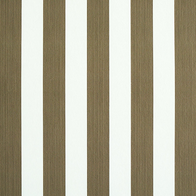 Edwin Stripe Medium wallpaper in mushroom color - pattern number 5011899 - by Schumacher in the Stripe Wallcovering Collection collection