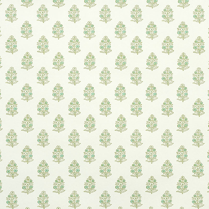 Aditi wallpaper in green color - pattern number 5011931 - by Schumacher in the Jacaranda collection