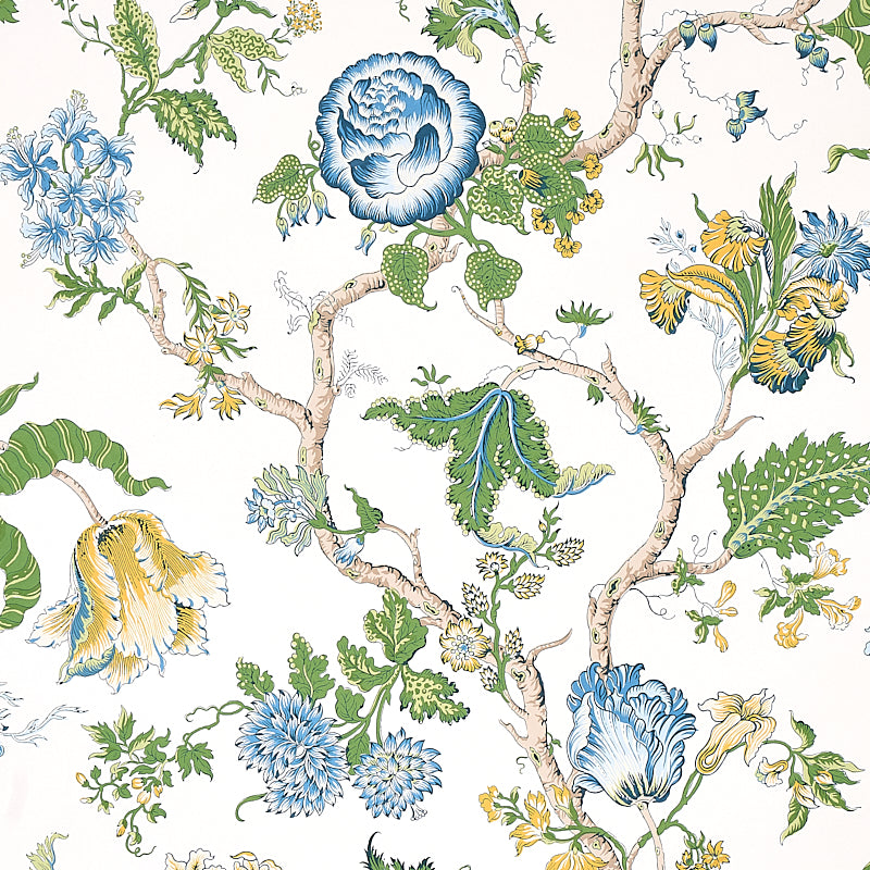 Josephine wallpaper in blue color - pattern number 5012010 - by Schumacher in the Schumacher Classics collection