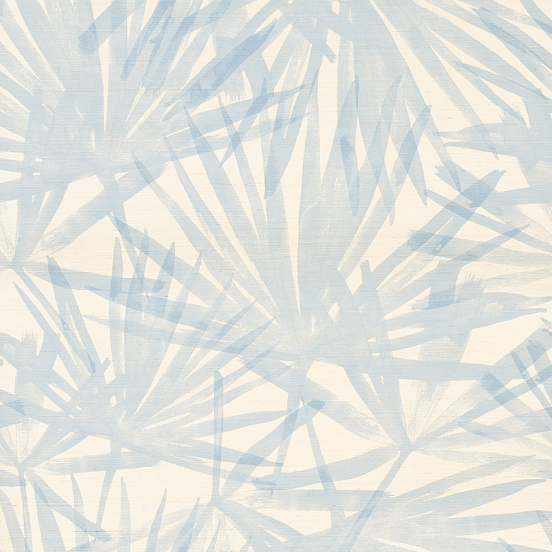 Sunlit Palm Sisal fabric in chambray color - pattern number 5012040 - by Schumacher in the Natura collection