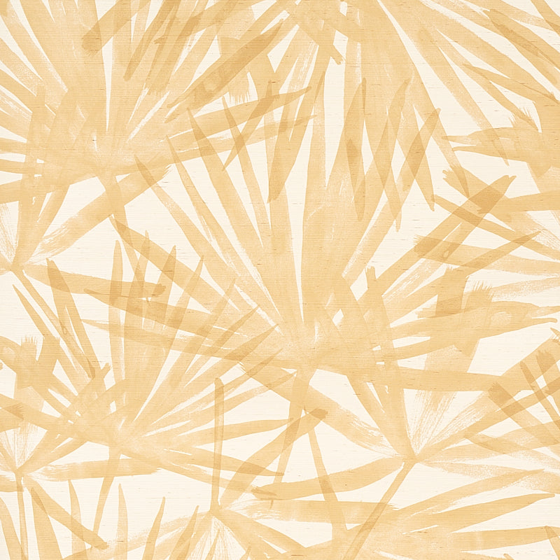 Sunlit Palm Sisal wallpaper in wheat color - pattern number 5012041 - by Schumacher in the Natura collection
