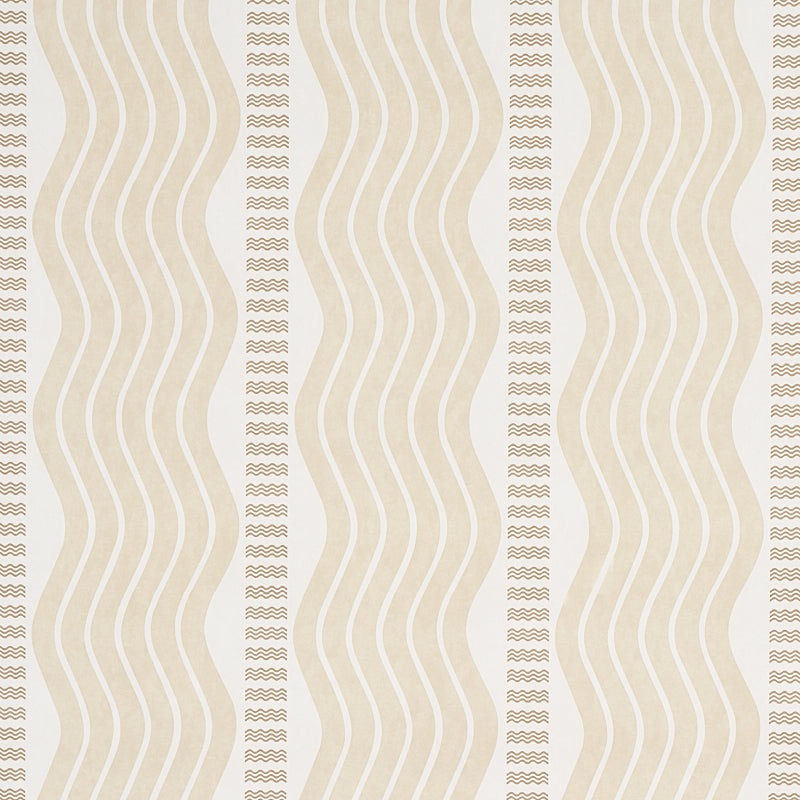 Sina Stripe wallpaper in sand color - pattern number 5012121 - by Schumacher in the Copacabana collection