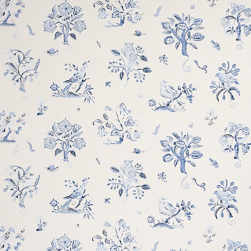 Magical Menagerie wallpaper in blues color - pattern number 5012212 - by Schumacher in the Flight of Fancy collection