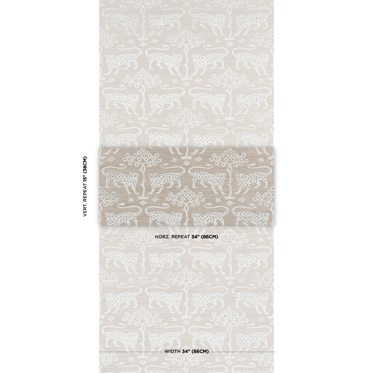 Woodland Leopard Sisal Wallpaper in Silver color - pattern number 5012304 - by Schumacher in the Perennial Favorites collection
