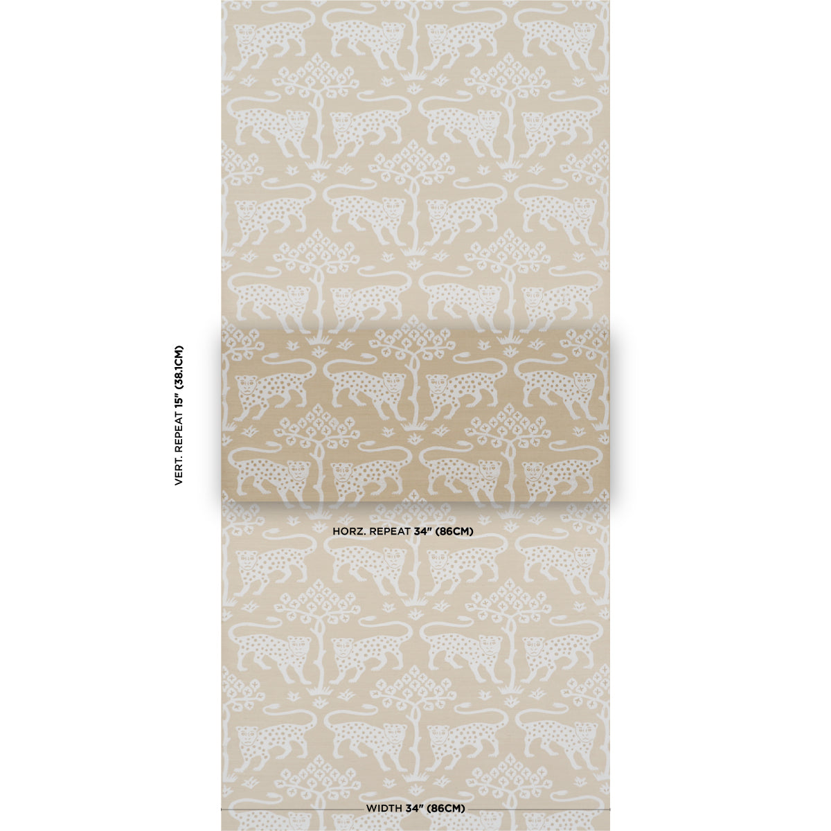 Woodland Leopard Sisal Wallpaper in beige color - pattern number 5012305 - by Schumacher in the Perennial Favorites collection