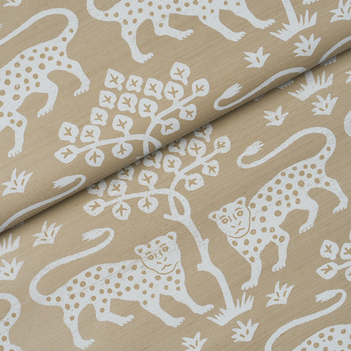 Woodland Leopard Sisal Wallpaper in beige color - pattern number 5012305 - by Schumacher in the Perennial Favorites collection