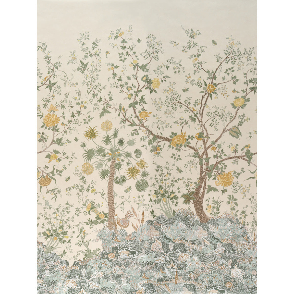 Amaltas Panel Wallpaper in Verdigris color - pattern number 5012334 - by Schumacher in the Panels Collection collection