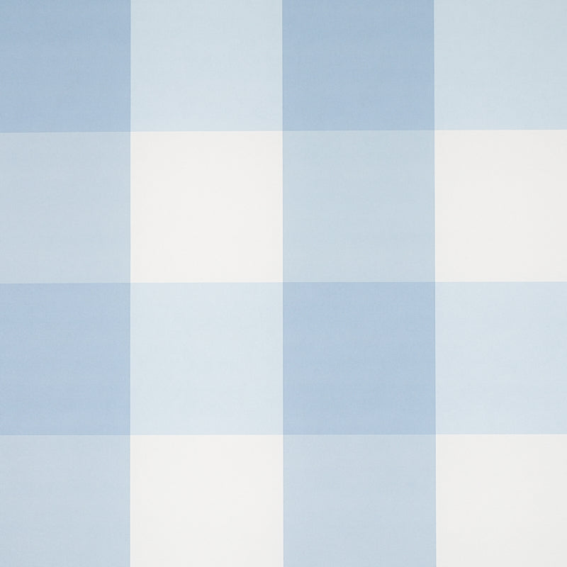 Willa Check Large wallpaper in chambray color - pattern number 5012350 - by Schumacher in the Plaid Wallcoverings collection