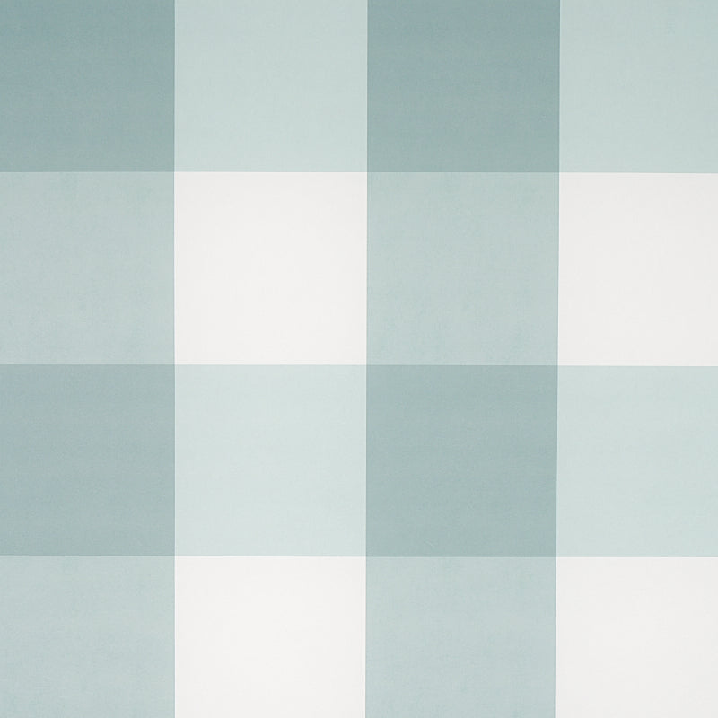 Willa Check Large wallpaper in seaglass color - pattern number 5012356 - by Schumacher in the Plaid Wallcoverings collection
