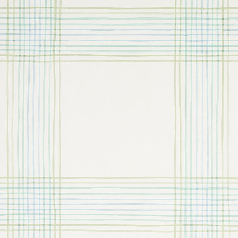 Minerva Plaid wallpaper in peacock color - pattern number 5012370 - by Schumacher in the Plaid Wallcoverings collection