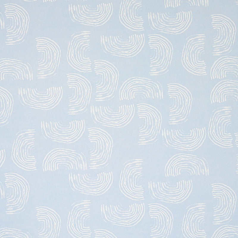 Quansoo wallpaper in ivory on sky color - pattern number 5012400 - by Schumacher in the Caroline Z Hurley II collection