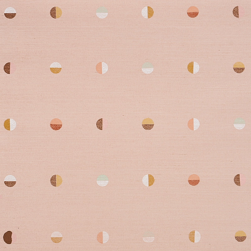Joshua Tree Hand Printed Sisal wallpaper in petal color - pattern number 5012443 - by Schumacher in the Caroline Z Hurley II collection