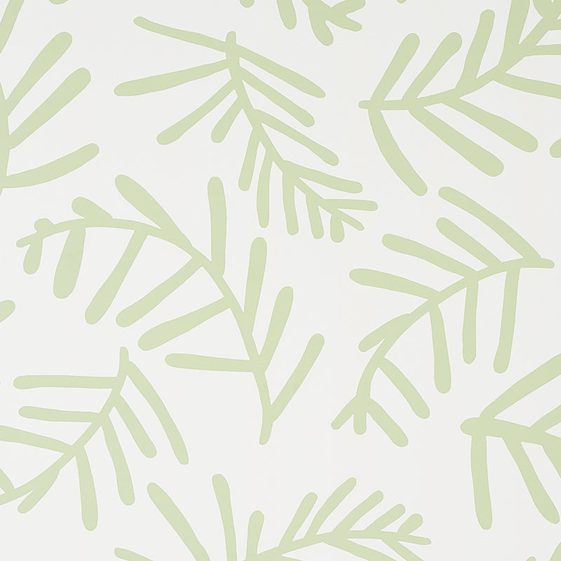 Tiah Cove wallpaper in sage leaf color - pattern number 5012450 - by Schumacher in the Caroline Z Hurley II collection