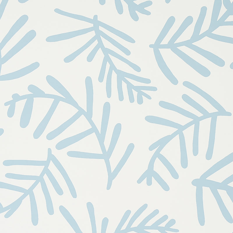 Tiah Cove wallpaper in blue leaf color - pattern number 5012451 - by Schumacher in the Caroline Z Hurley II collection