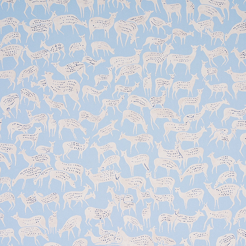 Fauna wallpaper in slate blue color - pattern number 5012490 - by Schumacher in the Flight of Fancy collection