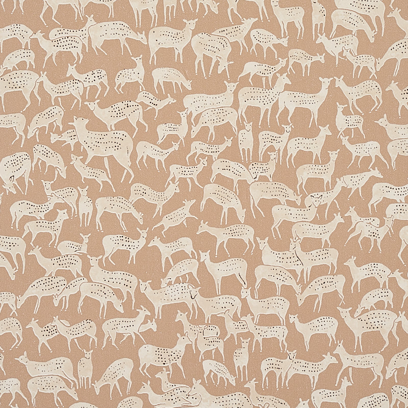 Fauna wallpaper in fawn color - pattern number 5012492 - by Schumacher in the Flight of Fancy collection