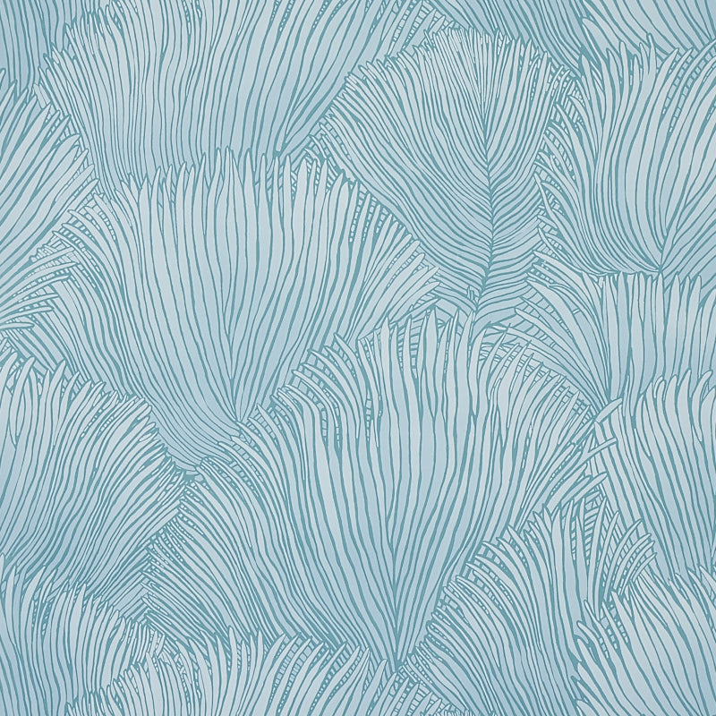 Fondale wallpaper in aqua color - pattern number 5012651 - by Schumacher in the Mystique collection
