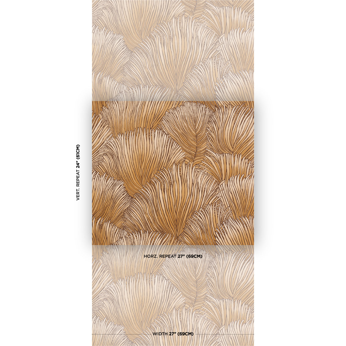 Fondale Wallpaper in gold color - pattern number 5012653 - by Schumacher in the Perennial Favorites collection