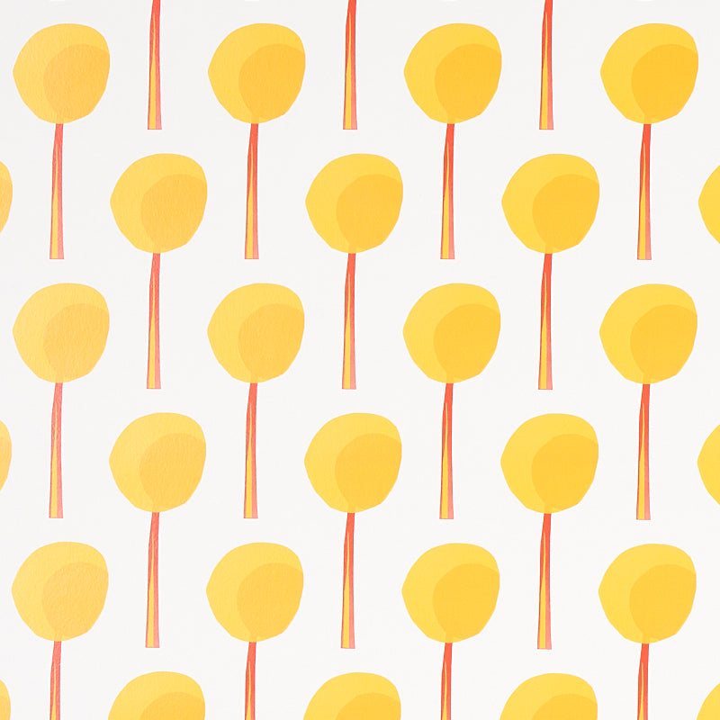 Topiary wallpaper in marigold color - pattern number 5012700 - by Schumacher in the Peg Norriss collection