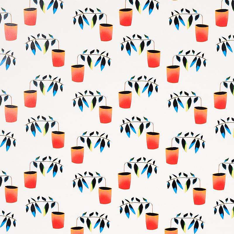 Reaching Out wallpaper in spectrum multi color - pattern number 5012710 - by Schumacher in the Peg Norriss collection