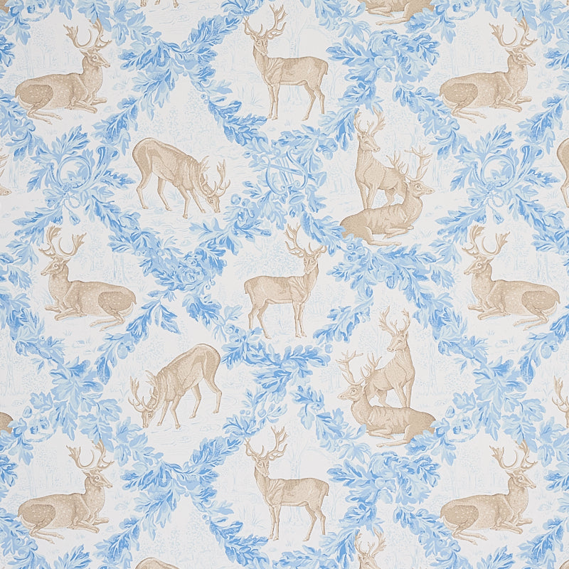 Woburn Meadow wallpaper in ice color - pattern number 5012730 - by Schumacher in the Flight of Fancy collection