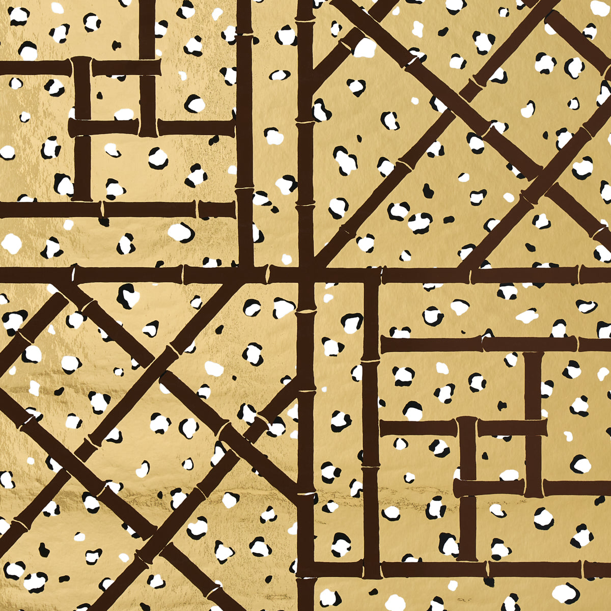 Fancy Beast Metallic wallpaper in glam gold color - pattern number 5012770 - by Schumacher in the Cristina Buckley collection