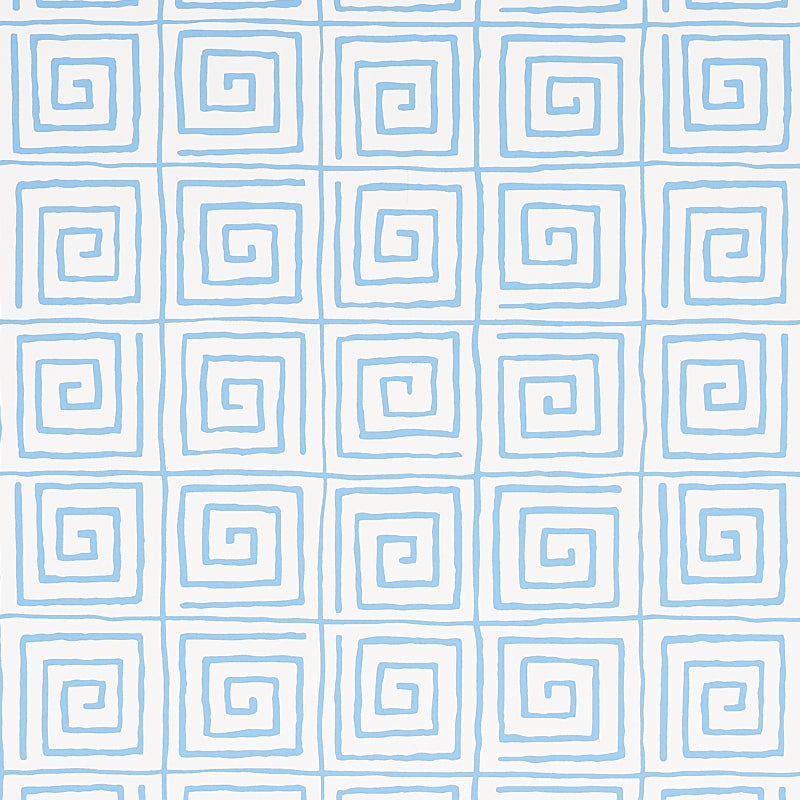 Trousdale wallpaper in aqua color - pattern number 5012812 - by Schumacher in the Cristina Buckley collection