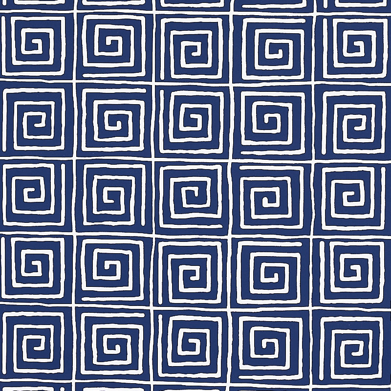 Trousdale wallpaper in midnight blue color - pattern number 5012813 - by Schumacher in the Cristina Buckley collection