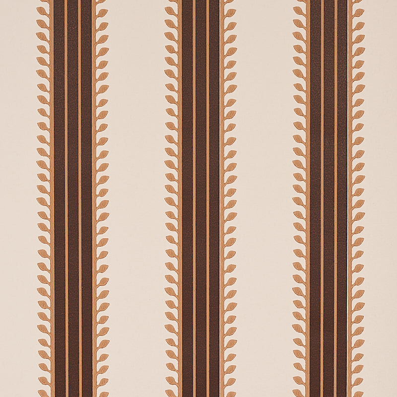 Etruscan Stripe wallpaper in brown color - pattern number 5012850 - by Schumacher in the Cabana collection
