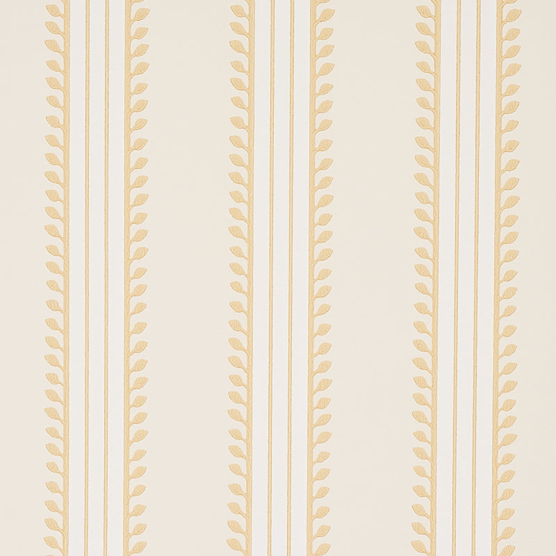 Etruscan Stripe wallpaper in ivory and ochre color - pattern number 5012851 - by Schumacher in the Cabana collection