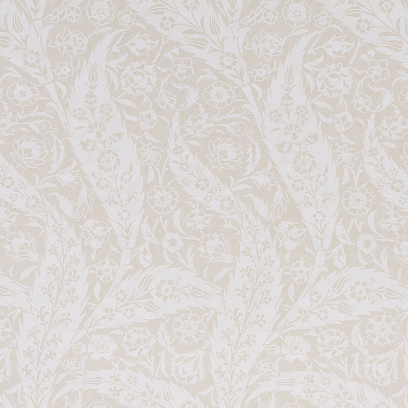 Saz Paisley wallpaper in ivory color - pattern number 5012901 - by Schumacher in the Cabana collection