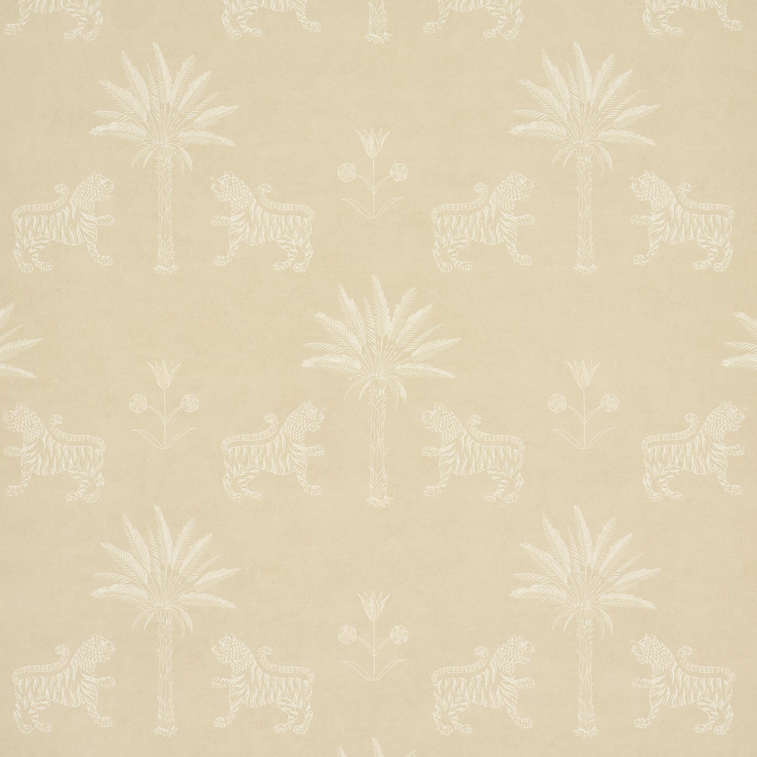 Tiger Palm Silhouette Wallpaper in mistral sand color - pattern number 5012923 - by Schumacher in the Atelier Paris collection