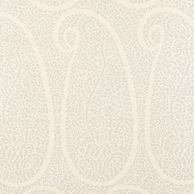 Ambala Paisley Sisal wallpaper in slate color - pattern number 5013031 - by Schumacher in the Printed Grasscloths collection