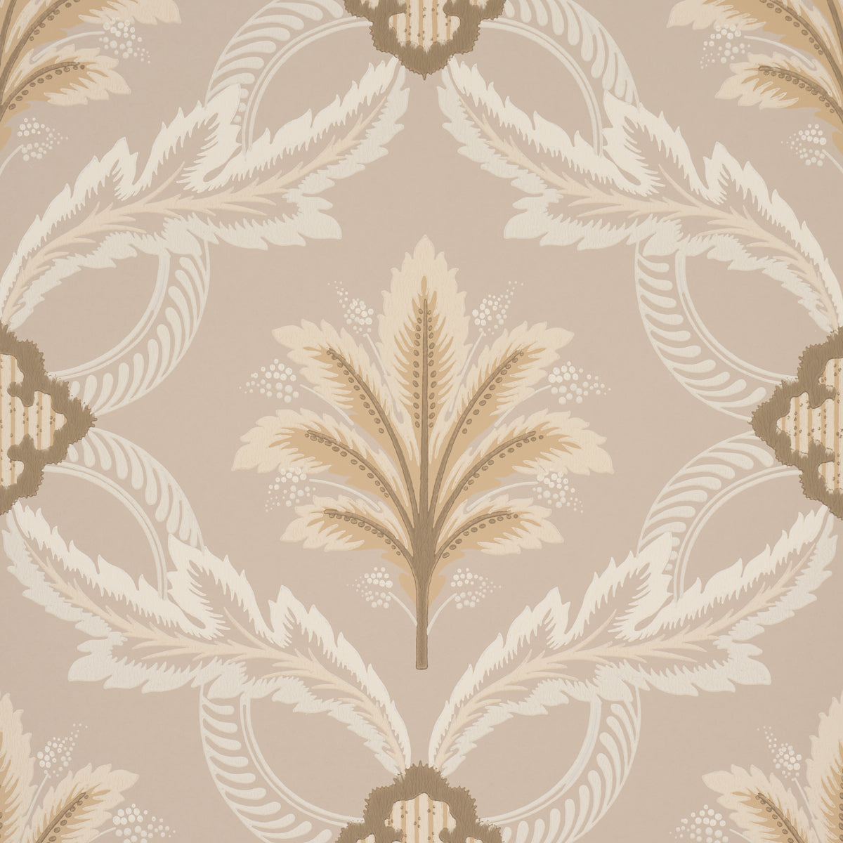 Front Waltz wallpaper in taupe color - pattern number 5013153 - by Schumacher in the Wallflowers II collection