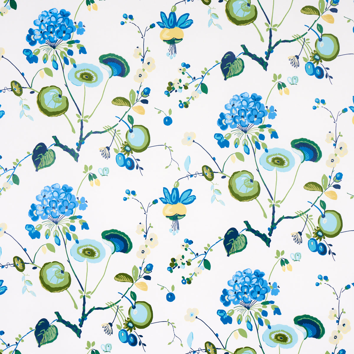 Vasily fabric in green and blue color - pattern number 5013210 - by Schumacher in the Schumacher Classics collection