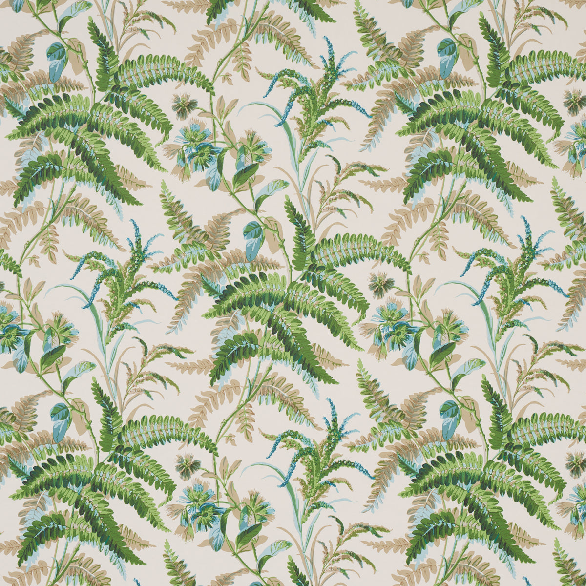 Myers Fern wallpaper in lagoon color - pattern number 5013230 - by Schumacher in the Schumacher Classics collection