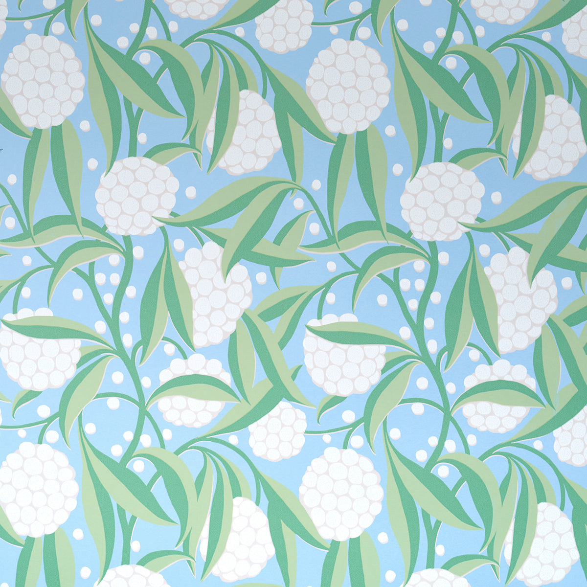 Rubus wallpaper in delft color - pattern number 5013332 - by Schumacher in the Moon River collection