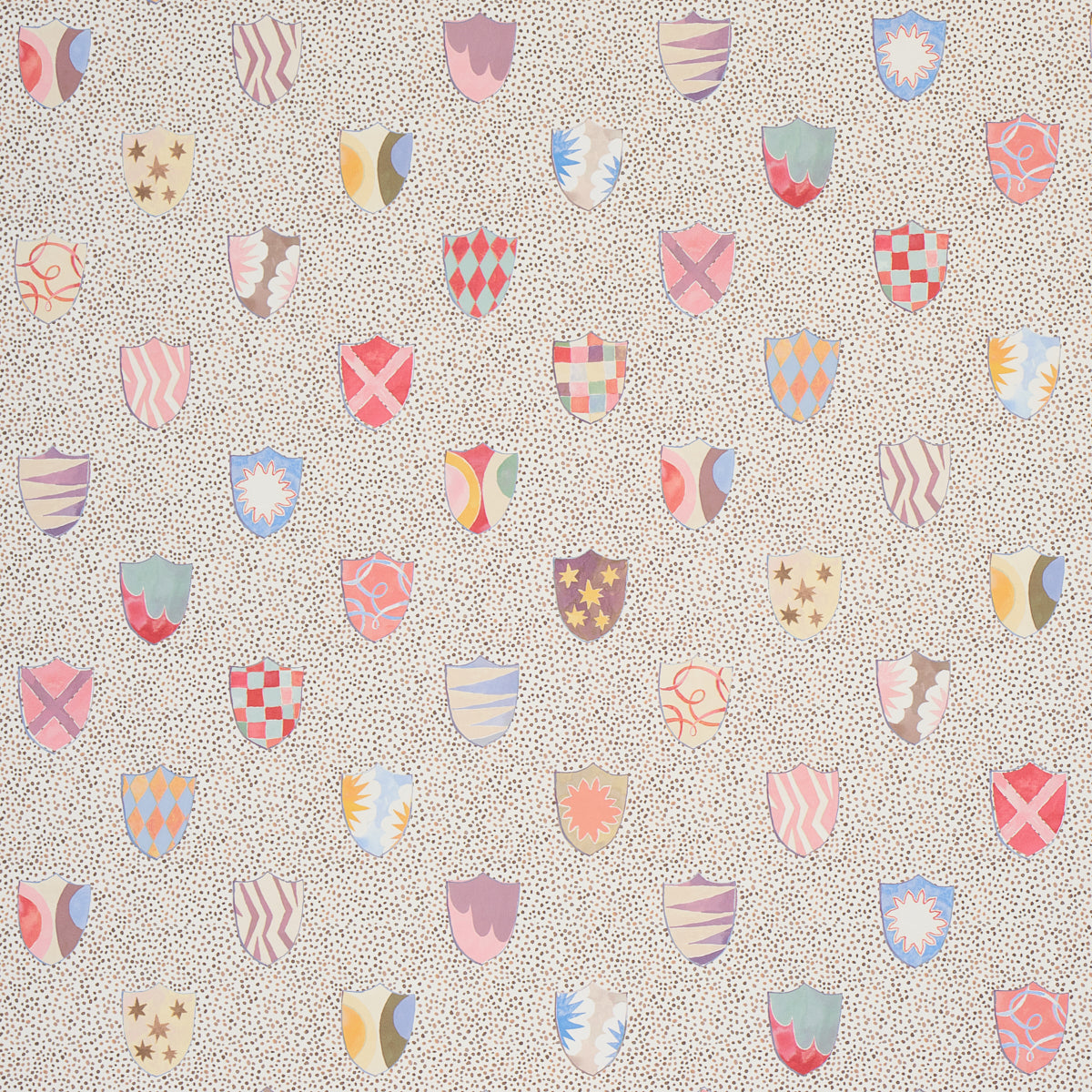 Heraldic wallpaper in sprezzatura color - pattern number 5013490 - by Schumacher in the Happy Menocal collection