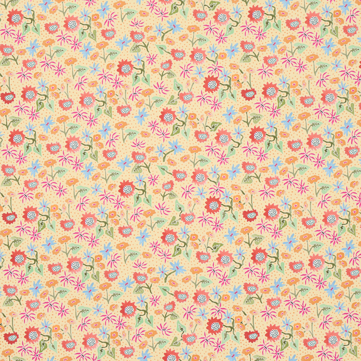 Calico wallpaper in giverny color - pattern number 5013501 - by Schumacher in the Happy Menocal collection