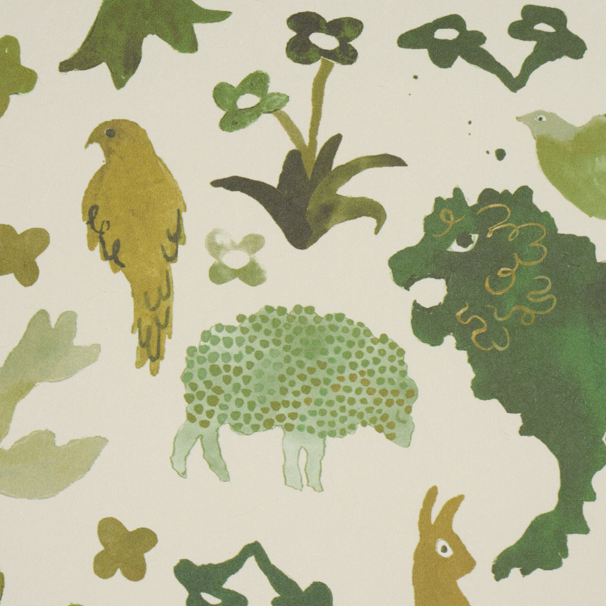 Beasts Wallpaper in Green color - pattern number 5013533 - by Schumacher in the Happy Menocal collection